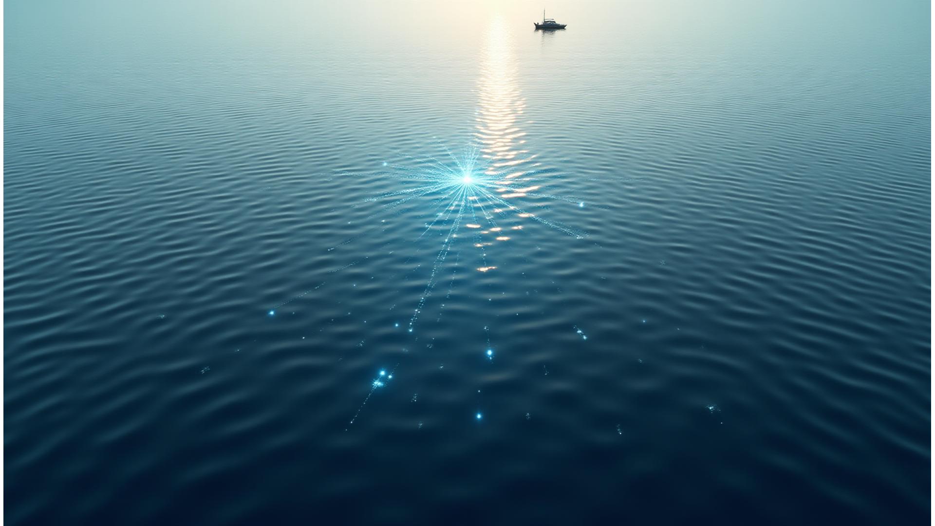 AIが未来の漁業地図を描く様子