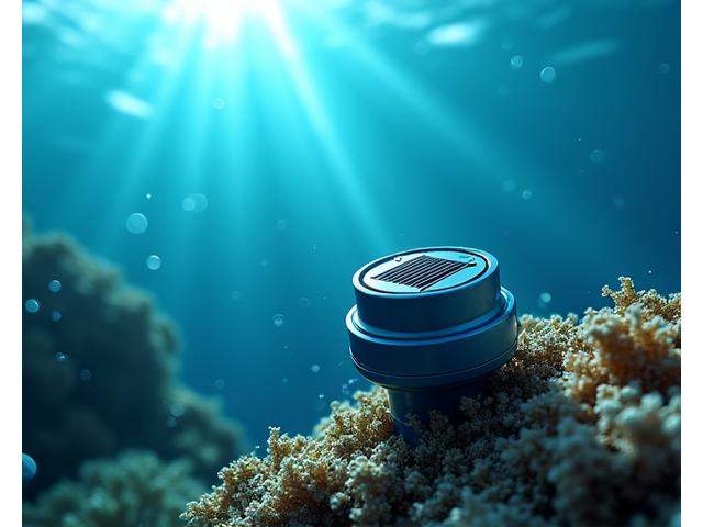 耐海水設計のIoTセンサーが海底や海面に設置されている様子