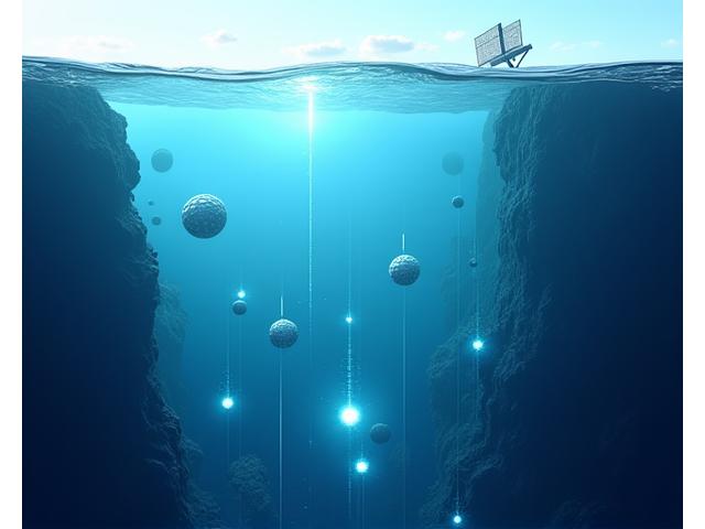 多層的に配置された海洋IoTセンサーネットワークの3D視覚化