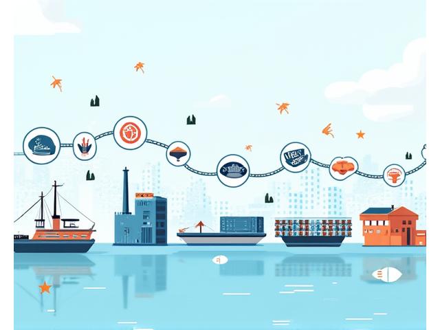 漁獲から販売までの水産物サプライチェーンの図解