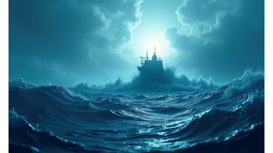 嵐の海と安定を表す抽象的なイメージ